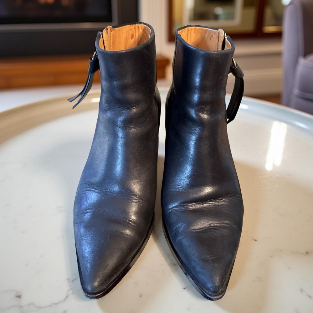 & Other Stories  EUC  EUR 38  US 8 Black Leather Pointed Toe Ankle Boots (SH010) - Picture 1 of 10